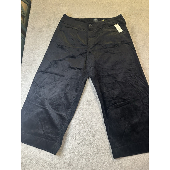 Maeve By Anthropologie Black Corduroy Colette Wide Leg Pants Size 18 - Picture 1 of 7